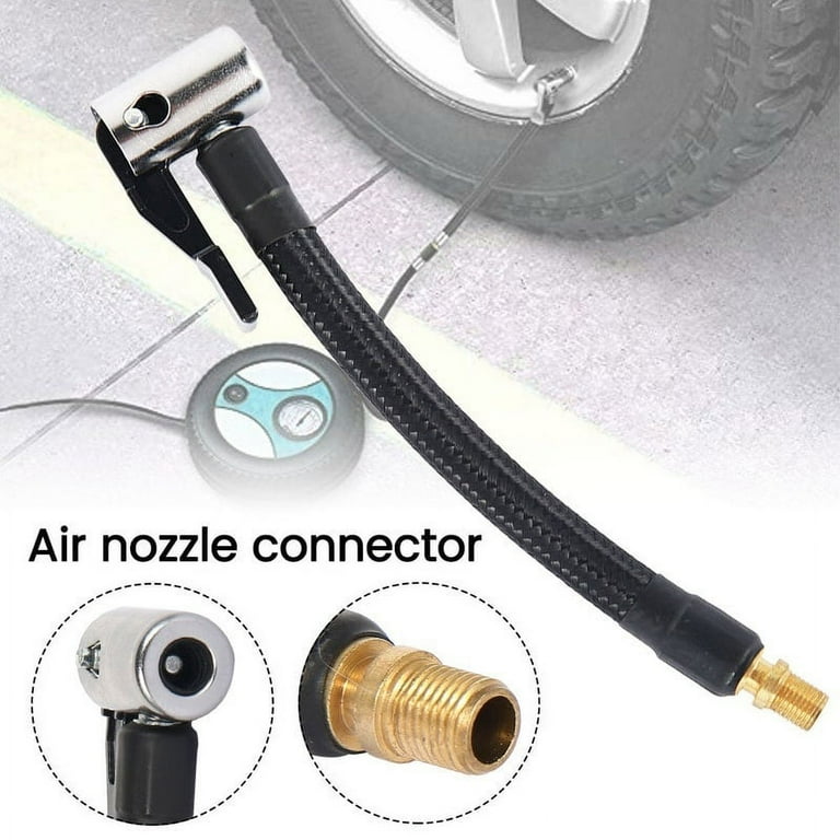 Locking Air Chuck with Air Hose and Standard Tire Valve Fine Thread, Air Inflator Hose Adapter for Twist on Convert To Lock on Connection Locking Air Chuck with Air Hose and Standard Tire Valve Fine Thread, Air Inflator Hose Adapter for Twist on Convert To Lock on Connection