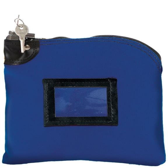 Locking Bag - 10W x 8H - Royal Blue Canvas - Money Bag - Deposit Bag