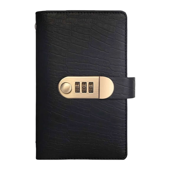 Locking Banknote Collection Booklet Holds 100 Bills, Clear Sleeves Leather Cover Combination Lock, Organize Protect Flat Keepsakes Secure, Collector Saver Traveler Home Storage Use