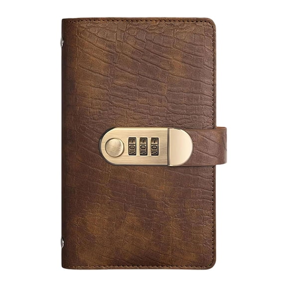 Locking Banknote Collection Booklet Holds 100 Bills, Clear Sleeves Leather Cover Combination Lock, Organize Protect Flat Keepsakes Secure, Collector Saver Traveler Home Storage Use