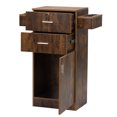 thumbnail image 1 of Locking Beauty Salon Station, Hair Styling Barber Station, Spa Salon Equipment with Small Cabinet, Pull-out Drawers, Dryer Holders, Rustic Brown, 1 of 6