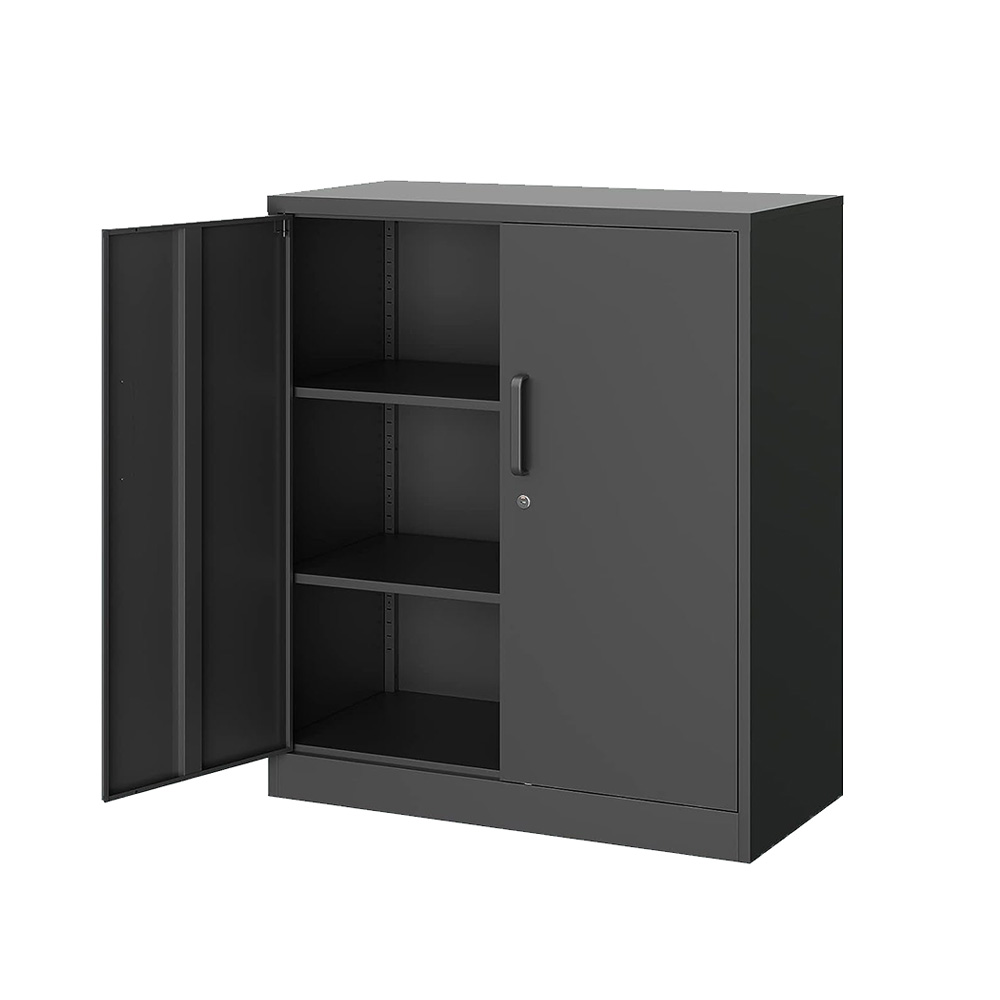 Locking Metal Storage with 2Door and 2 Shelves for