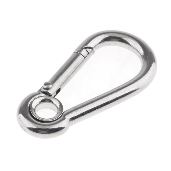 Locking Carabiner Clip Snap Hook Spring Loaded Steel Karabiner 6mm x 60mm