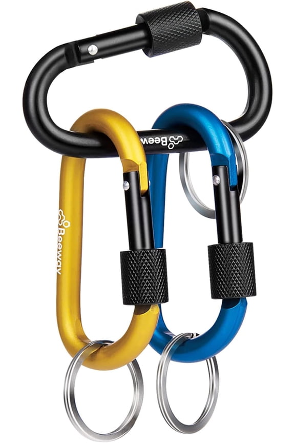 Carabiner, Premium Aluminum Alloy D-Ring Carabiners Key Chain Clip Hook for Camping, Hiking, Traveling, Fishing, Backpack
