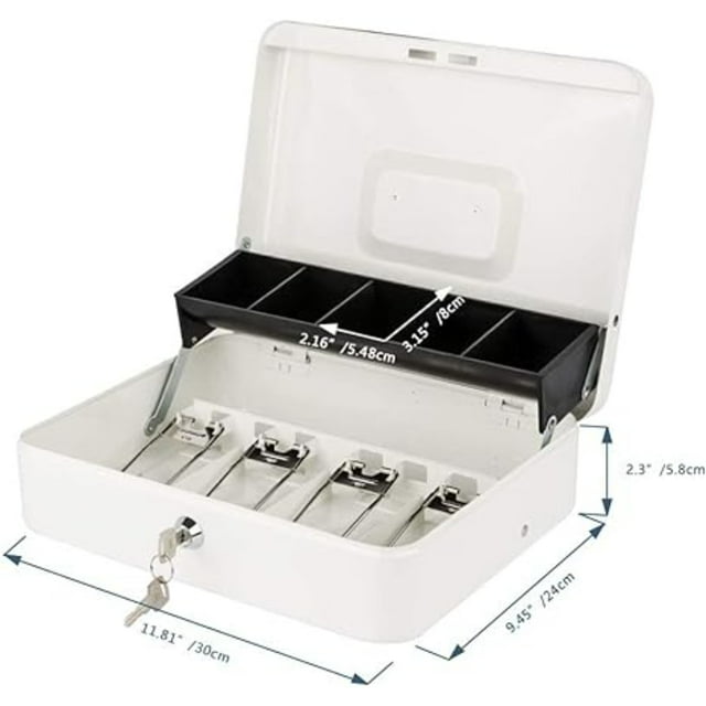 Zankie Steel Cash Box With 2 Keys- Small Cash Money Box With Coin Slot Lockable Small Metal Cash Box| Petty Cash Box Portable Small Lock Box For Kids