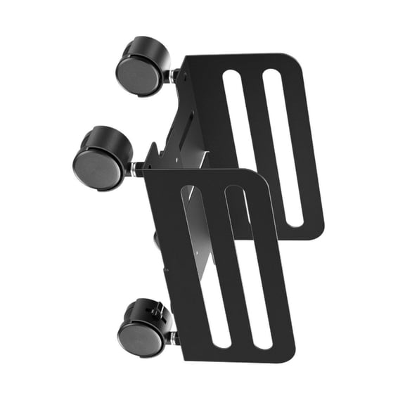 Locking Casters CPU Stand Adjustable Mobile Computer Tower Cart Heavy Duty Steel Construction Black