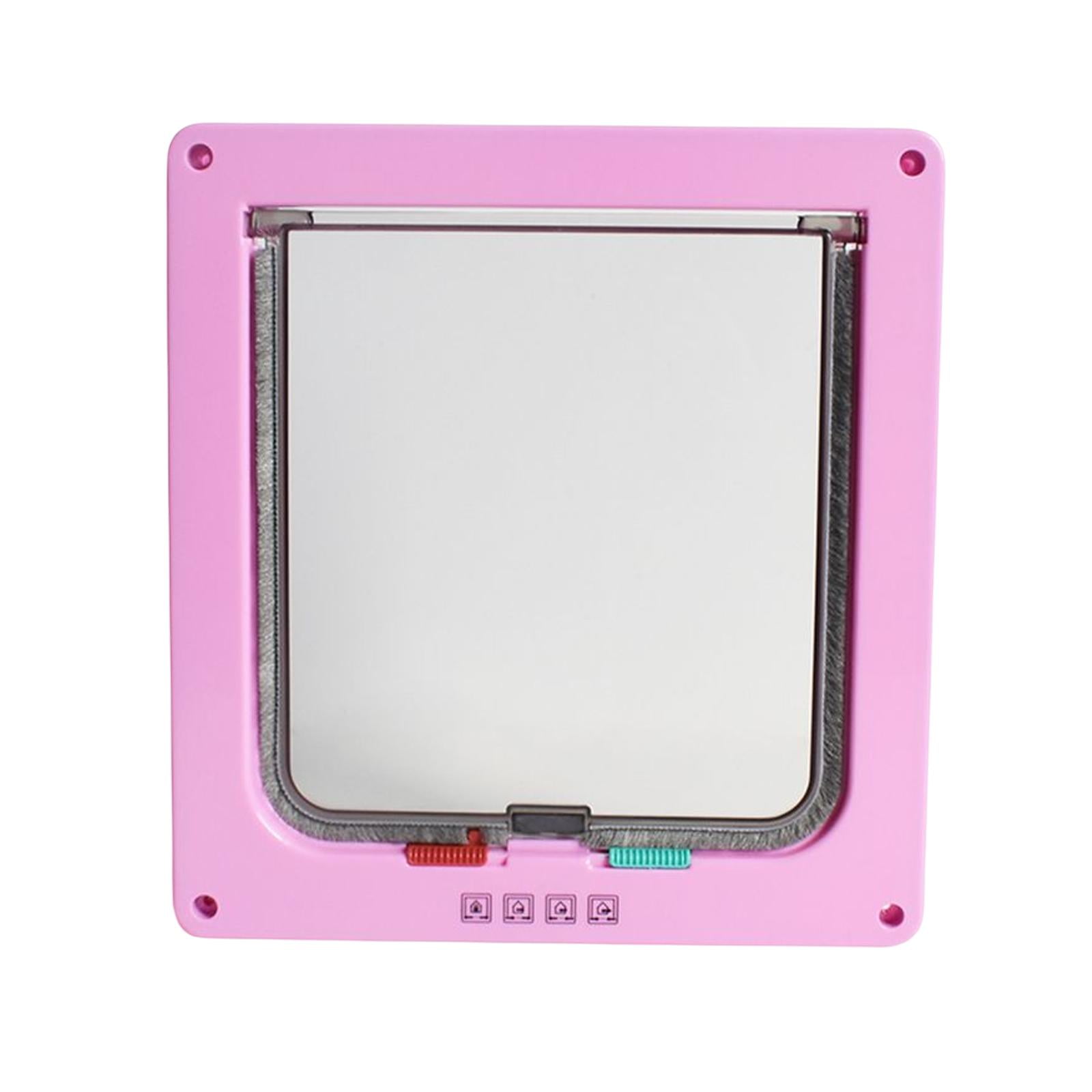 Locking Cat Flap Door for Interior Y Exterior Lockable Pet Doors, Pink, M