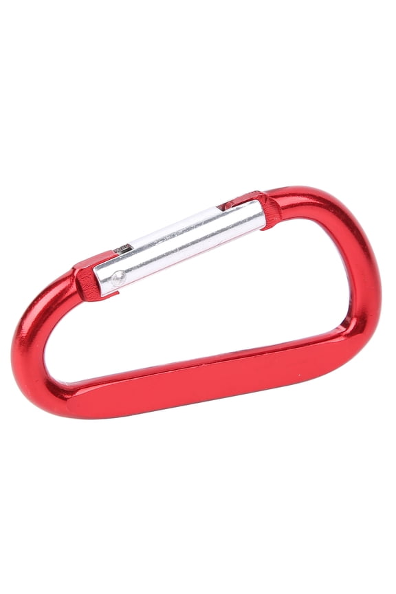 Locking Clip Camping Hook Locking Carabiner Key Chain Clip Hook Carabiner Keychain Aluminium D Shape Carabiner Spring Snap Keychain Clip Hook (10pcs Red)
