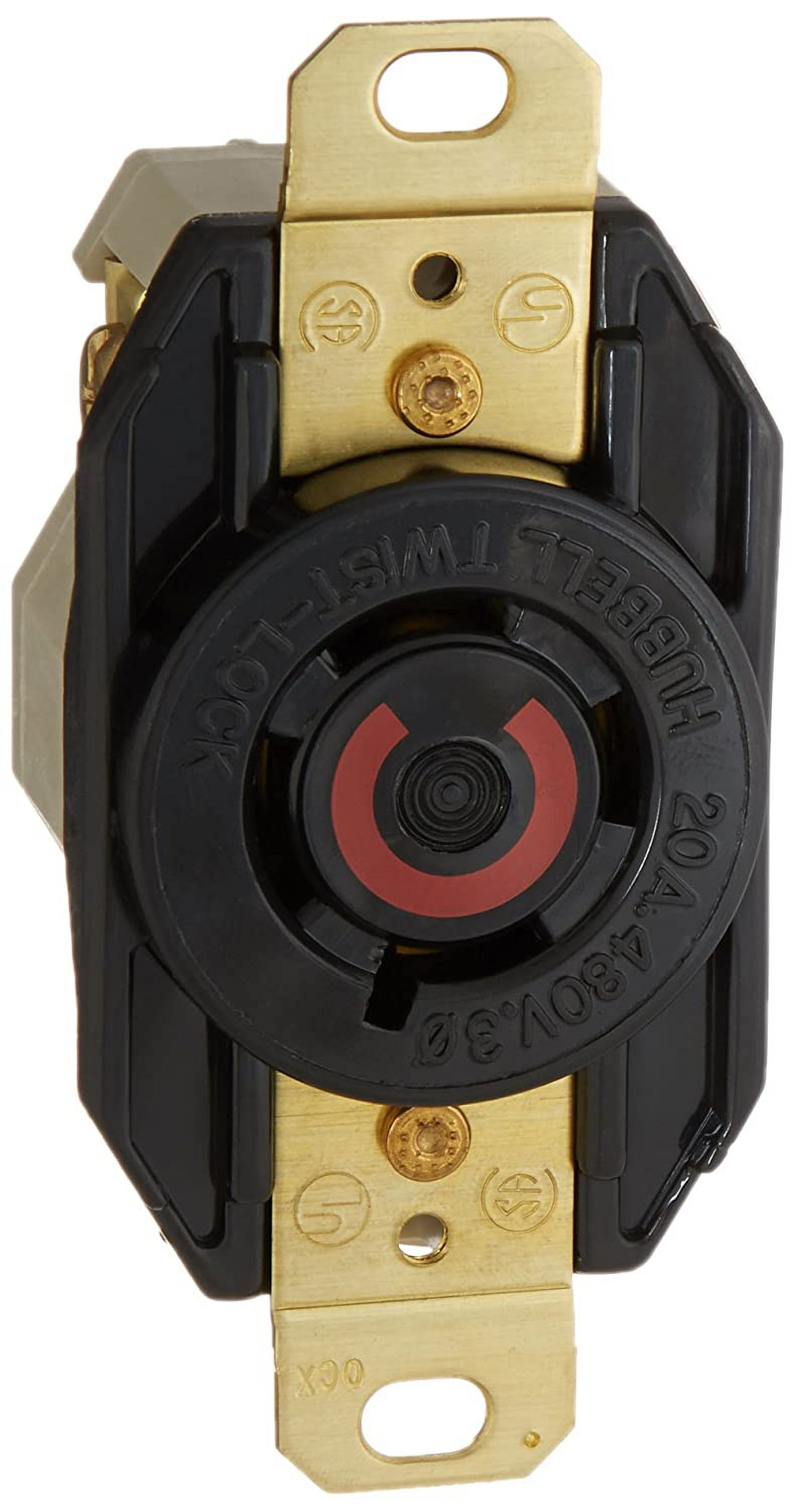 Locking Devices, Lock, Industrial, Flush Receptacle, 20A 3Phase 480V