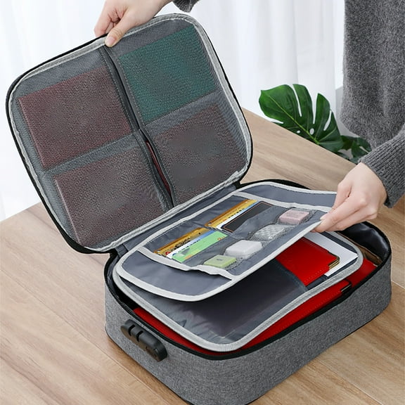 Locking Document Organizer Bag with Combination Lock, Portable File Storage Case for Travel & Home Office, Letter Size