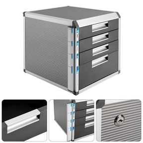 Locking Drawer Cabinet Desk Organizer - Home Office Desktop File Storage Box
