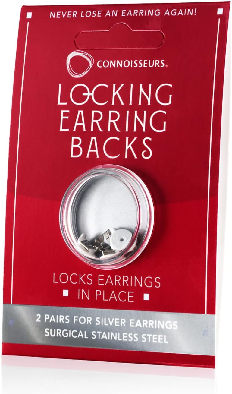Locking Earring Backs - Hypoallergenic Earring Backs for Studs, Hoops, and More - Never Lose an Earring Again