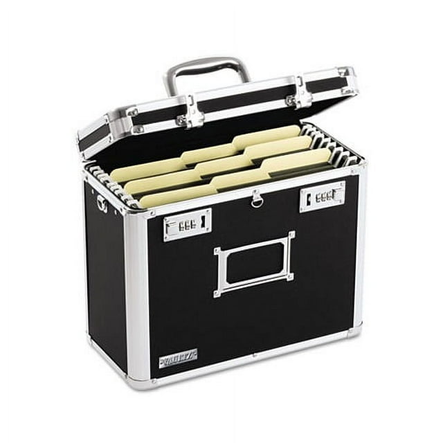 Locking File Boxes Chest Letter Files, 13.75" x 7.25" x 12.25", Black