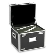 Locking File Chest with Adjustable File Rails Letter/Legal Files, 17.5 x 14 x 12.5, Black