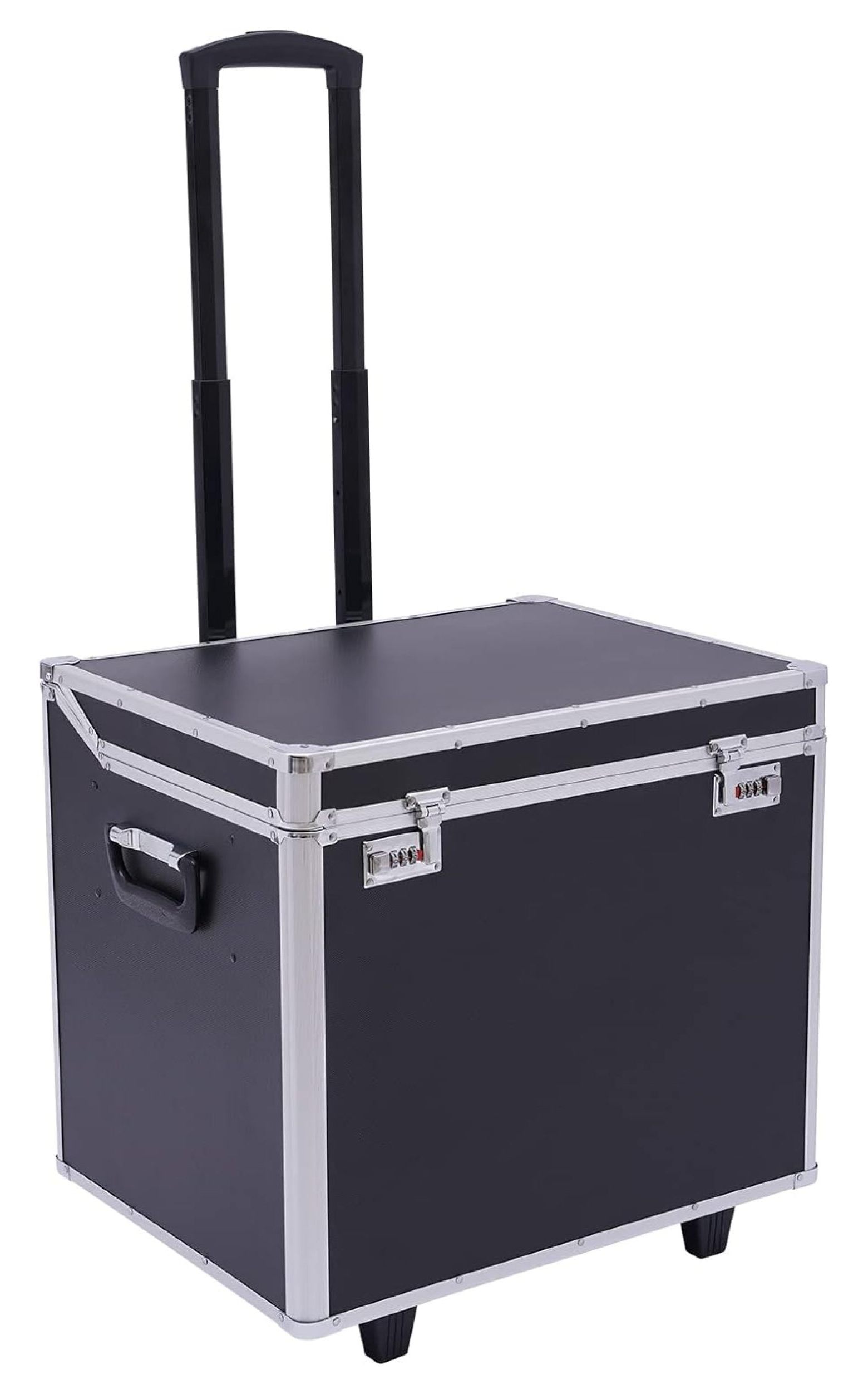 Locking File Storage Box,File Box with Wheels, Fireproof Document Box
