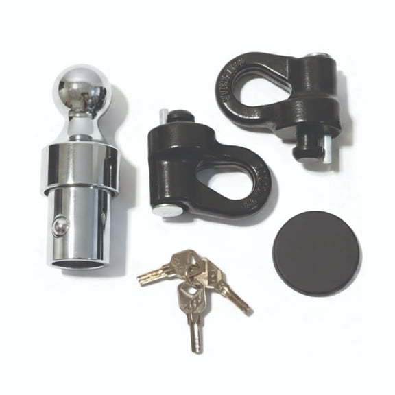 Locking Gooseneck Ball Hitch Kit  30,000 LB Capacity, Anti-Theft Top Lock, Fits RAM OEM Underbed Goosneck System-Heavy-Duty Towing Ball with Safety Chain Holders