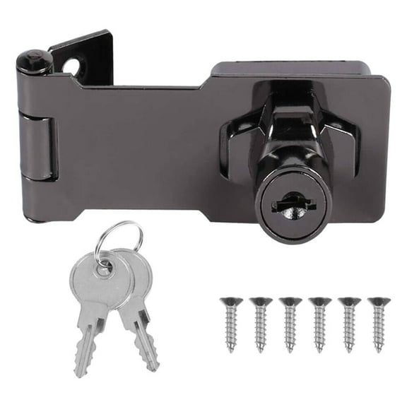 Locking Hasp and Staple with Keys Padlock Garage Lock Cupboard Shed