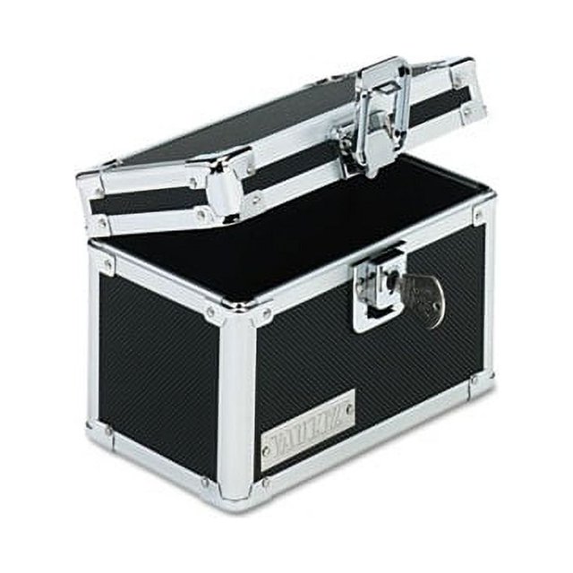 Locking Index Card File with Flip Top Holds 350 3 x 5 Cards Black