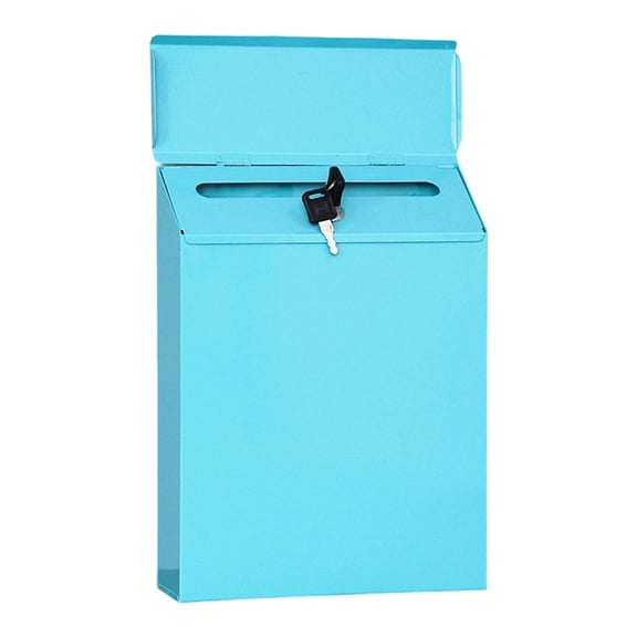 Locking Mailbox Iron Design Wall Mounted Metal Mailbox Fit For Porch Entryway Secure Mail Storage Solution