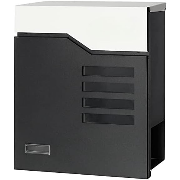 Locking Mailbox Wall Mount- Waterproof mailboxes with Secure Key Lock and Newspaper Compartment, Key Lock Drop Box Extra Large Capacity, 12.9 x 4.1 x 14.2 Inch, SM-HPB938 White New