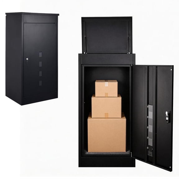 Locking Mailbox for Outside– Mailboxes with Key Lock for Front Door Fence, Large Capacity Letter Box, 41 x 21 x 16.5 Inch, Black