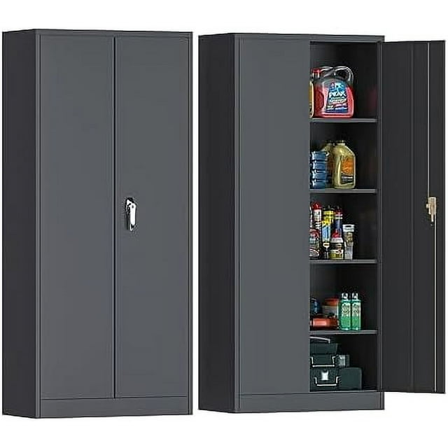 Locking Metal Industrial Steel Garage with 2 Doors and