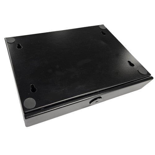 Under Desk Drawer - Locking Metal Storage Drawer with Key, Hidden Under-Surface Mount for Office Supplies & Valuables (Black)