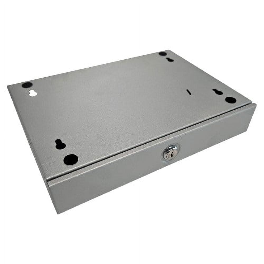 We're It Under Desk Drawer - Locking Metal Storage Drawer with Key, Hidden Under-Surface Mount for Office Supplies & Valuables (Brushed Silver)