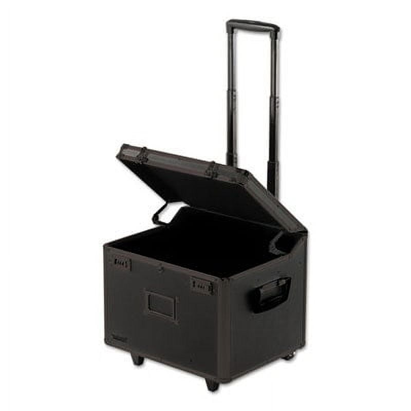 Black Mobile Lockable File Chest with Telescopic Handle