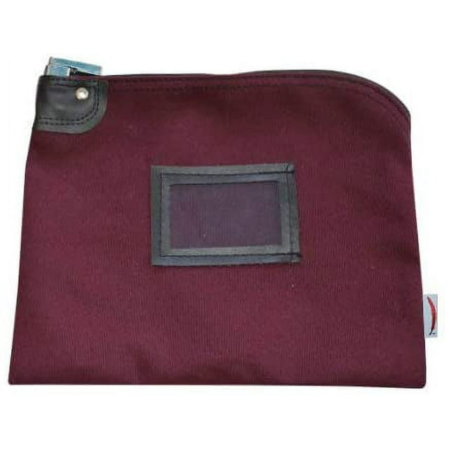 Locking Money Bank Bag Canvas Keyed Security Burgundy