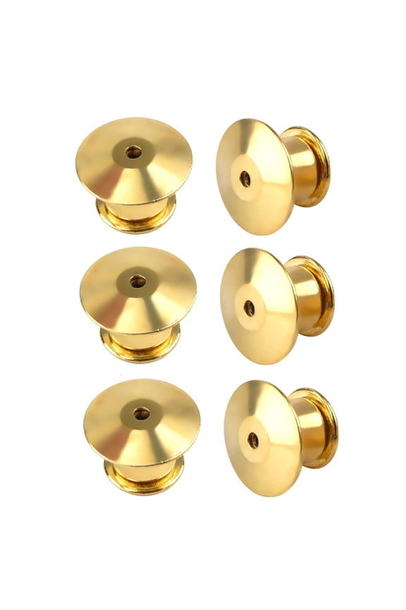 Locking Pin Backs 6 Pcs Metal Keepers Clasp for Brooch 0.39 Inch