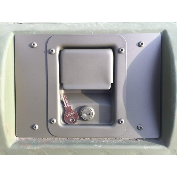 Locking Slant Back Rear Hatch Exterior Handle + Mounting Plate For Humvee