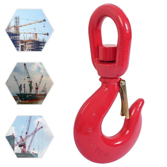 Locking Swivel Heavy Duty Swivel Lifting Hook, Lifting Hook w/ Safety Latch