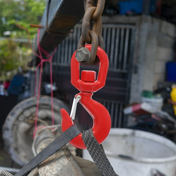 Locking Swivel Heavy Duty Swivel Lifting Hook, Lifting Hook with Safety Latch 5T