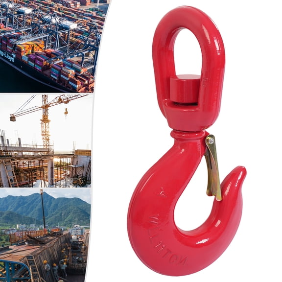 Locking Swivel Hook, Heavy Duty Lifting Hook with Safety Latch, 11T Load Bearing