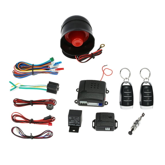 Locking Universal Car Vehicle Security System Burglar Alarm Anti-theft System 2 Remote