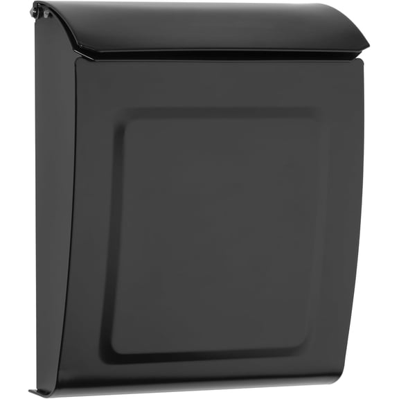 Locking Wall Mount Mailbox, Black Small Galvanized Steel with Concealed Key Drop and Weatherproof Construction