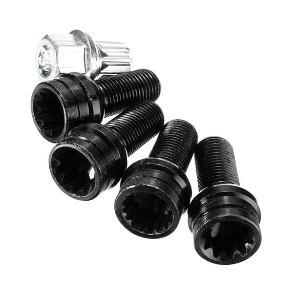 Locking Wheel Nut Set 1K0698137A M14x1.5 Stainless Wheel Bolt Lock Nut with Key Replacement Wheel Screw Bolt
