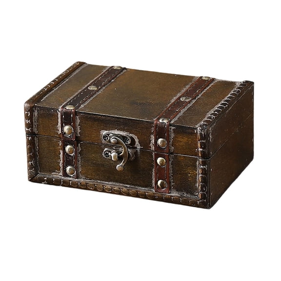 Locking Wooden Storage Box Vintage Homes Decors Secure Container For Valuables Multifunctional Organizing Case