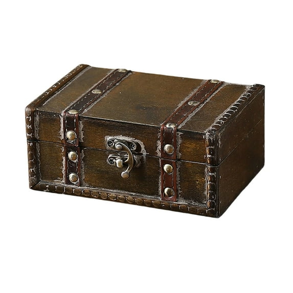Locking Wooden Storage Box Vintage Homes Decors Secure Container For Valuables Multifunctional Organizing Case