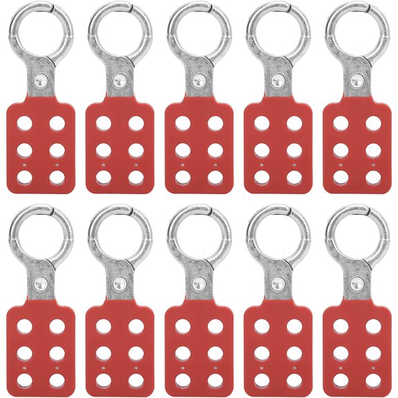 Locking tag locking padlock, 10-piece set stainless steel locking padlock, nylon handle locking tag locking padlock, tamper-proof and impact-resistant, 1-inch jaw diameter, with 6-hole interlocking