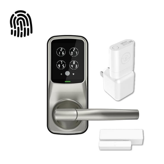 Lockly PGD628 Secure Pro Wi-Fi Keyless Entry Touchscreen Door Handle, Nickel