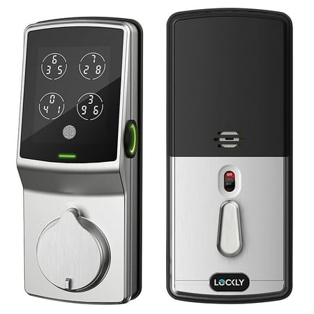 Lockly - Secure Plus Smart Lock Replacement Deadbolt with 3D Biometric Fingerprint/App/Physical Key - Satin Nickel