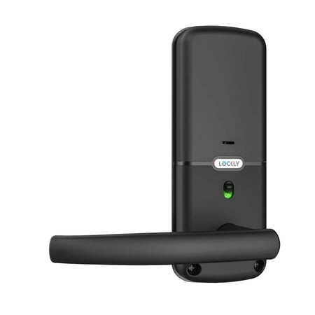 Lockly - Secure Plus Smart Lock Bluetooth Replacement Latch with Touchscreen/Fingerprint Sensor/Key Access/Auto Lock - Matte Black