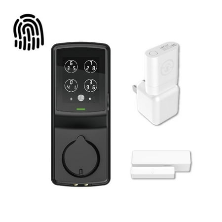 Lockly - Secure Pro Smart Lock Wi-Fi Replacement Deadbolt with 3D Biometric Fingerprint/Keypad/Voice Control Access - Matte Black