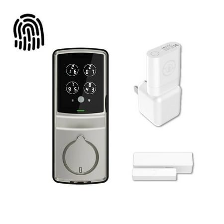 Lockly - Secure Pro Smart Lock Wi-Fi Replacement Deadbolt with 3D Biometric Fingerprint/Keypad/Voice Control Access - Satin Nickel