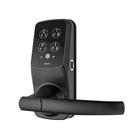 Lockly Secure Pro Digital Keypad Biometric Smart WiFi Latch Door Lock, Black
