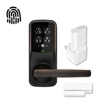 Lockly - Secure Pro Smart Lock Wi-Fi Replacement Latch with 3D Biometric Fingerprint/Keypad/App/Voice - Venetian Bronze