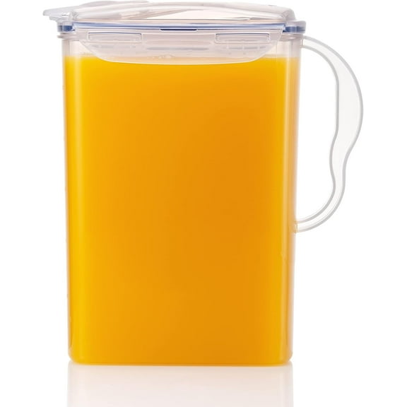 AP Aqua Fridge Door Water Jug with Handle BPA Free Plastic Pitcher with Flip Top Lid Perfect for Making Teas and Juices, 3 Quarts, Clear