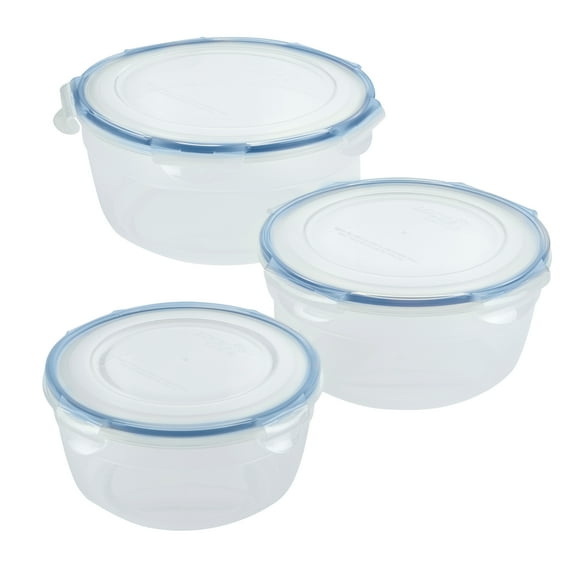 LocknLock Nestables Food Storage Container Set, 6-Piece, Clear